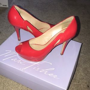 Cute red Marc Fisher high heels